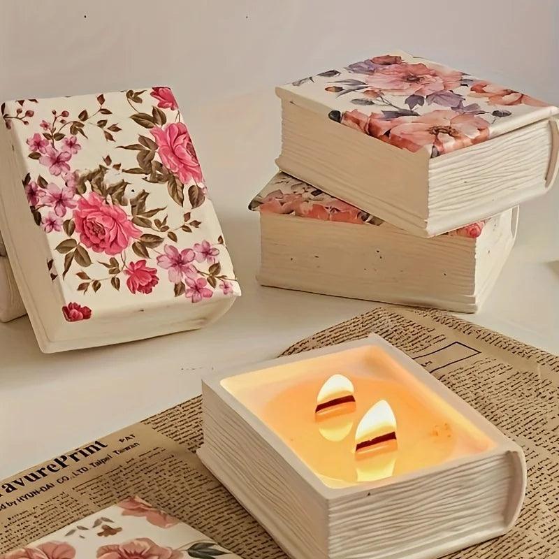 Concrete Candle Cup Silicone Mold DIY Gypsum Cement Book Storage Container Silicone Resin Mold