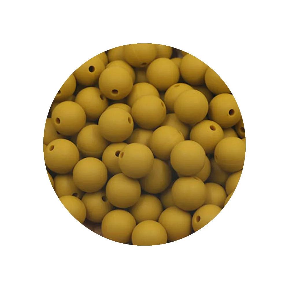 Kivoct 100Pcs 12MM Round Silicone Beads For Jewelry Making DIY  Pacifier Chain Necklace Keychain Accessories