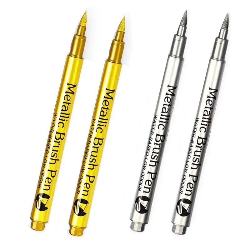 Metallic Marker Pens Gold Silver Permanent Art Markers for Artist Illustration Crafts Scrapbooking Fabric DIY Epoxy Resin Mold