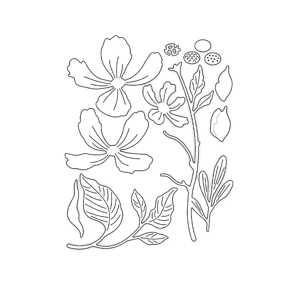 Beautiful Blooming Flower Hummingbirds Metal Cutting Dies for DIY Card Making Scrapbooking and Crafting Supplies