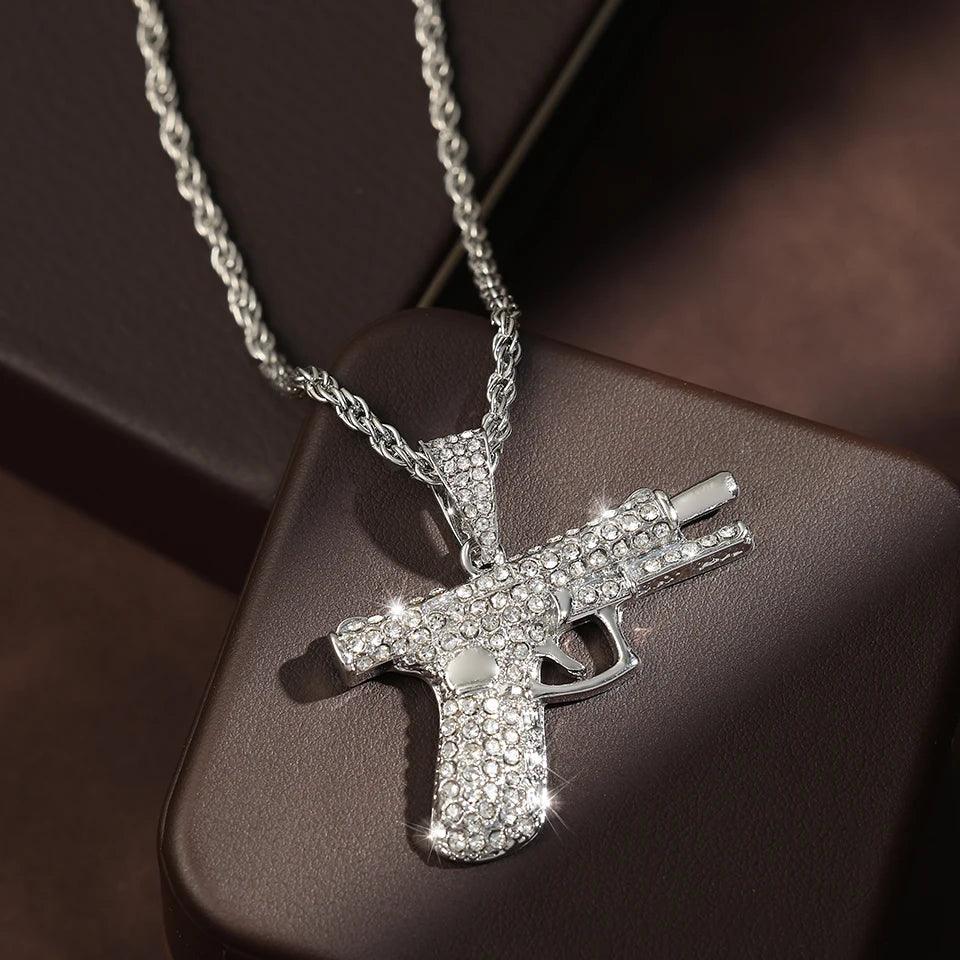 ZAKOL Hip Hop Cross Pendant Necklace Unique Design Stainless Steel Goth Necklaces Fashion Jewelry Gift for Women Men