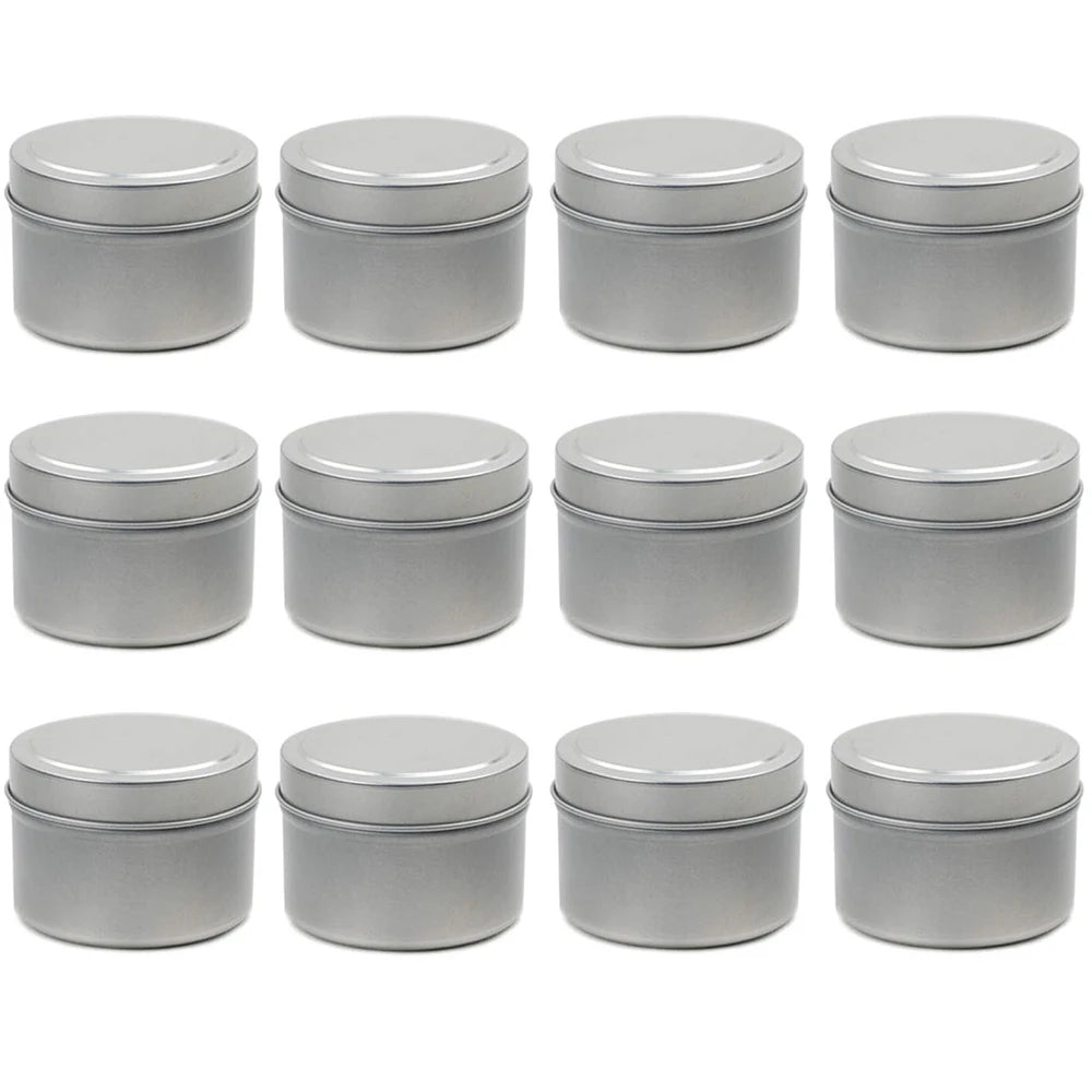 12 Pieces 8 OZ Candle Tins in Bulk DIY Candle Making Containers with Lids Metal Storage Tins for Candy and Gifts Party Supplies