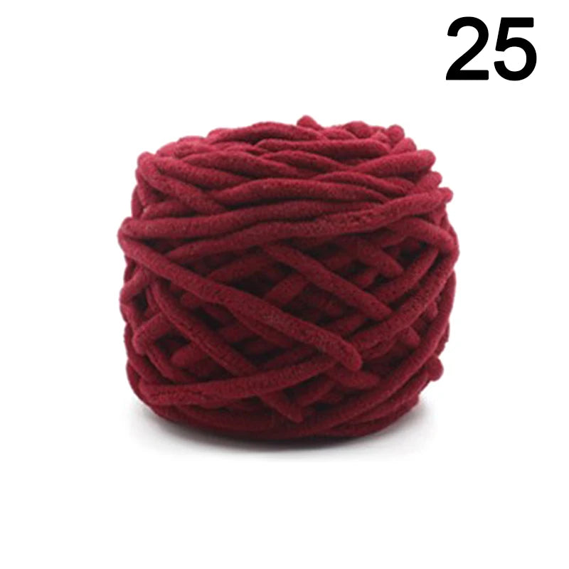 100g Chenille Knitting Chunky Yarn Soft Thick Ice Strip Line Hand Crochet Weaving Scarf Blanket Thread