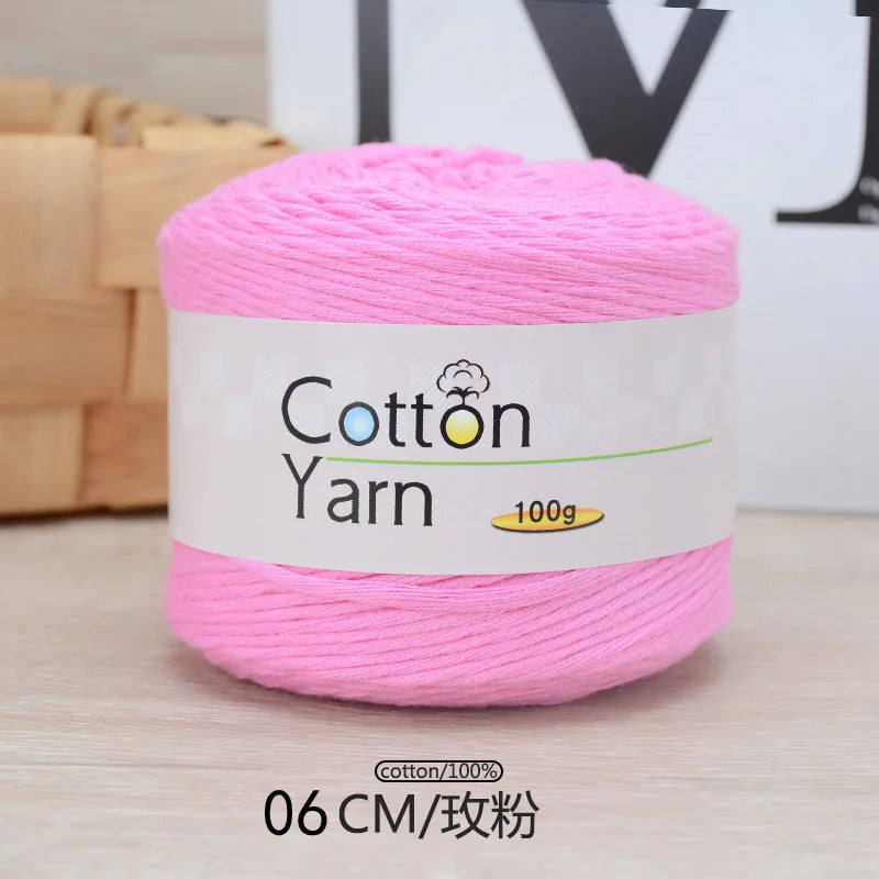 100g 100 Percent Cotton Hand Knitting Yarn Soft Crochet Yarn for Sweater Scarf Blanket Hat and Amigurumi