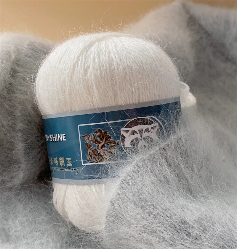 Mink Fur Yarn for Yarns for Knitting and Crochet 2-Ply Lace T Shirt Yarn for Hand Knitting Needlework 1 Skein 340 M 50+20g