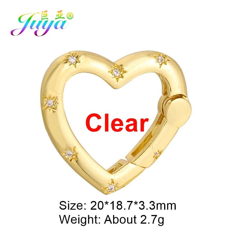 Juya Handmade 18K Real Gold Plated Decoration Screw Locks Carabiner Clasps Accessories For DIY Needlework Pendant Jewelry Making
