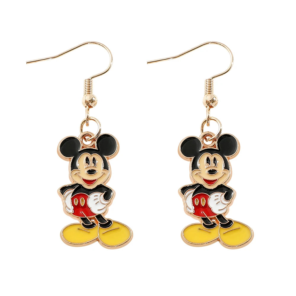 Disney Mickey Mouse Dangle Earring Ear Jumping Bear and Donald Duck Stud Earring Cute Cartoon Character Pattern Girls Accessorie