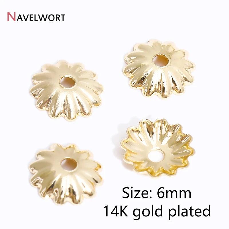 14K/18K Gold Plated Brass Bead Caps,Caps For Beads,Flower Bead Caps For Jewelry Making,Caps For Bracelet,Accessories For Jewelry