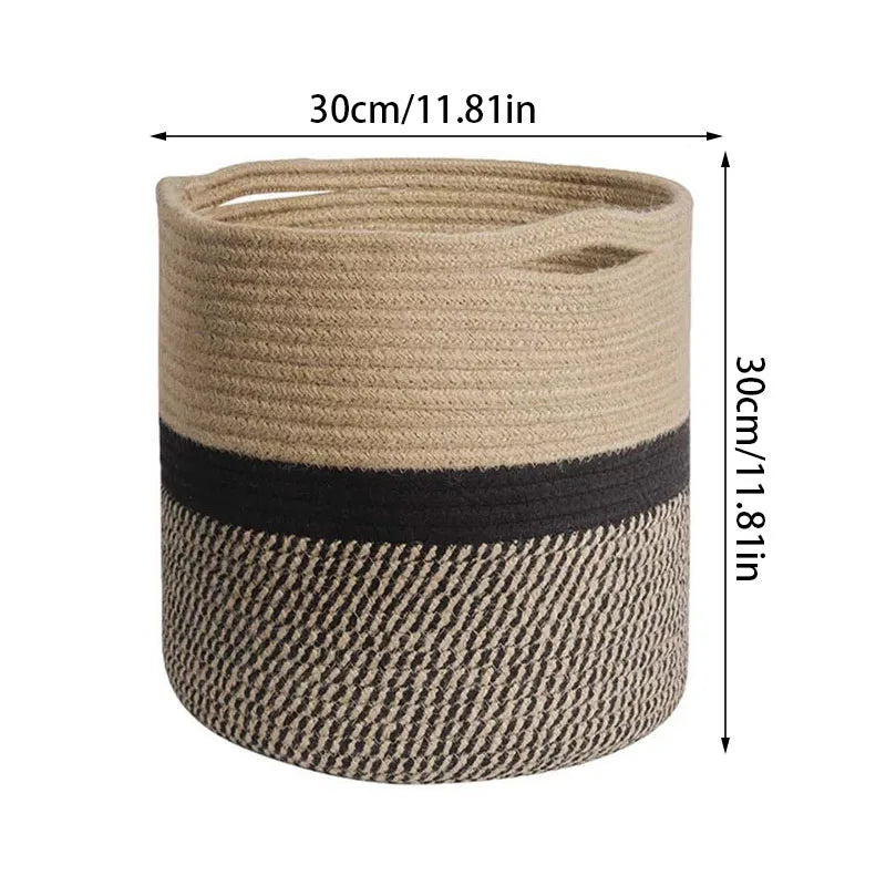 Cotton Rope Plant Basket Large Capacity Hand-Woven Flower Pot Holder Indoor Planter Storage Basket For Store Plants Toys Clothes