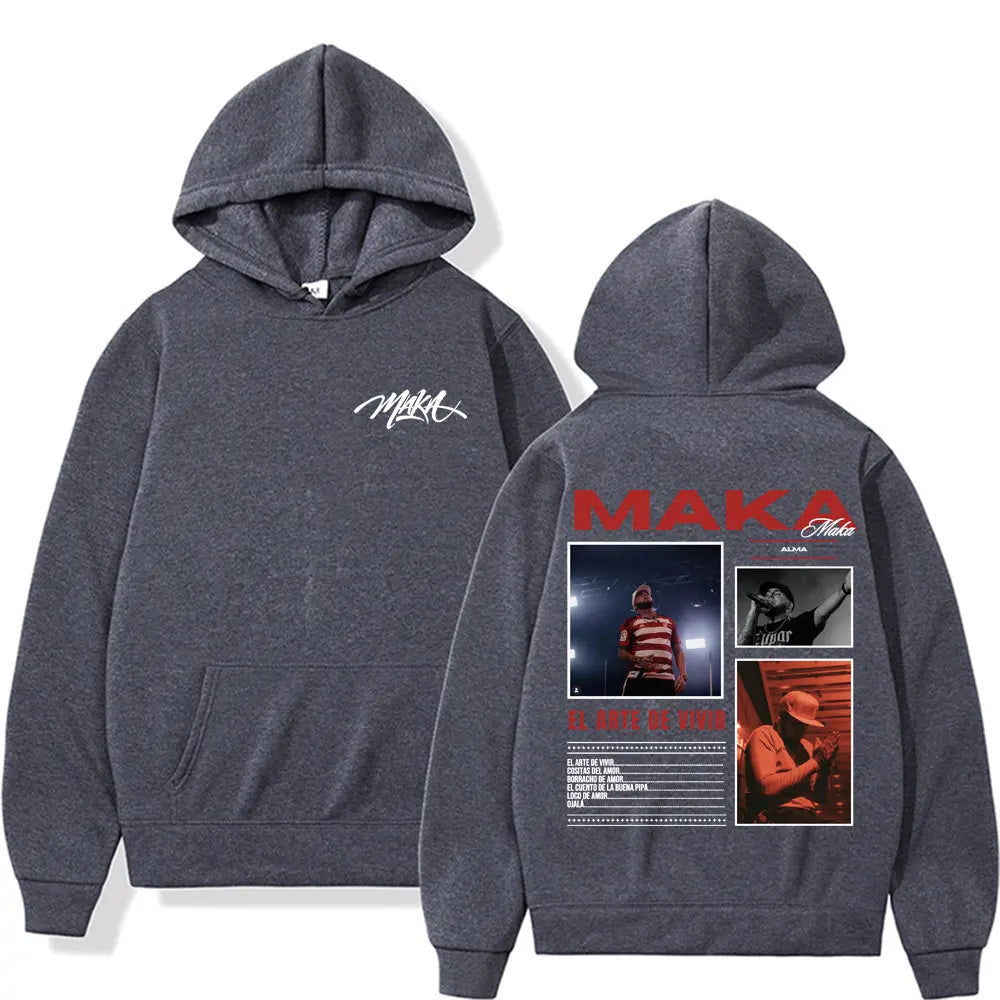 Rapper Maka Aura 2025 Tour Merch Hoodies Men Women Harajuku Hip Hop Street Sweatshirt Casual Fleece Long Sleeve Pullovers Hoodie