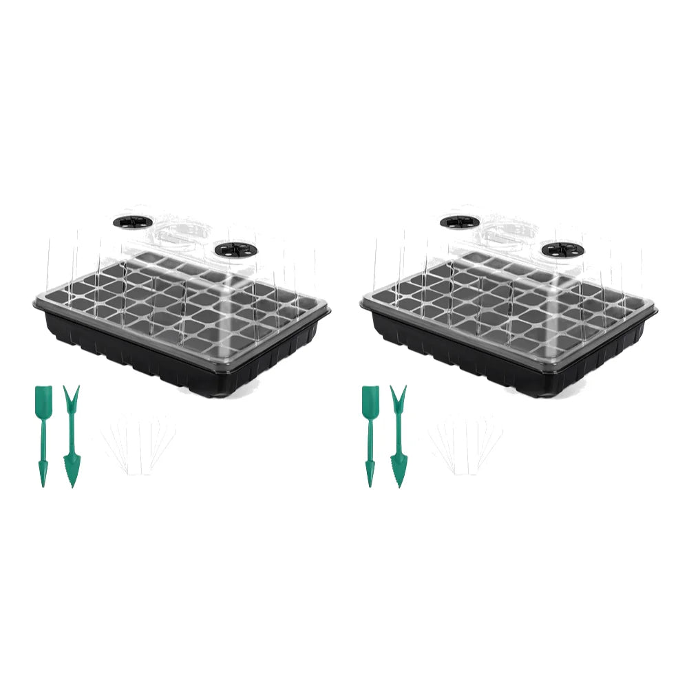 24/48 Holes Seed Starter Trays Vegetable Seedling Pots Seedling Tray with Humidity Dome Seed Germination Plant Pots Grow Box