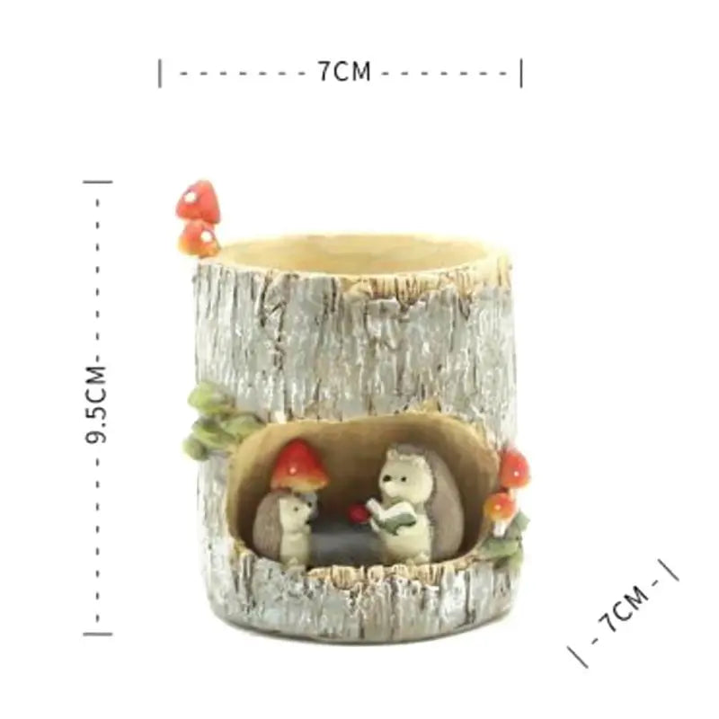 1pc Creative Cartoon Flowerpot Succulent Planter Lovely Green Plants Planter Flower Pot with Hole Home Garden Decoration Gift