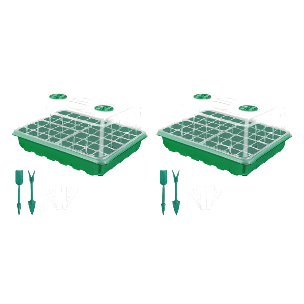 24/48 Holes Seed Starter Trays Vegetable Seedling Pots Seedling Tray with Humidity Dome Seed Germination Plant Pots Grow Box