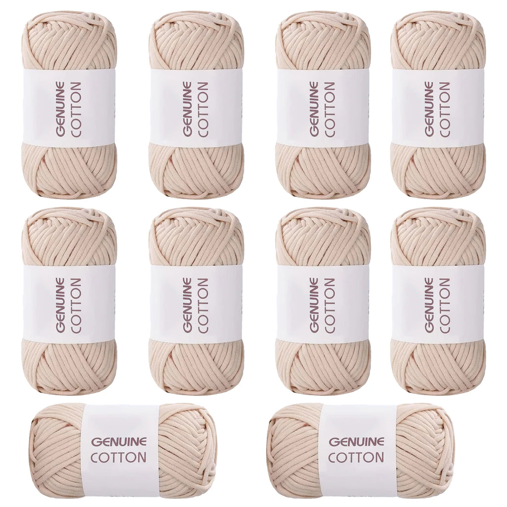 10 Pieces 50g Genuine Cotton Yarn for Beginner Crochet Easy Hand Knitting Weaving DIY Scarves Blankets Hats