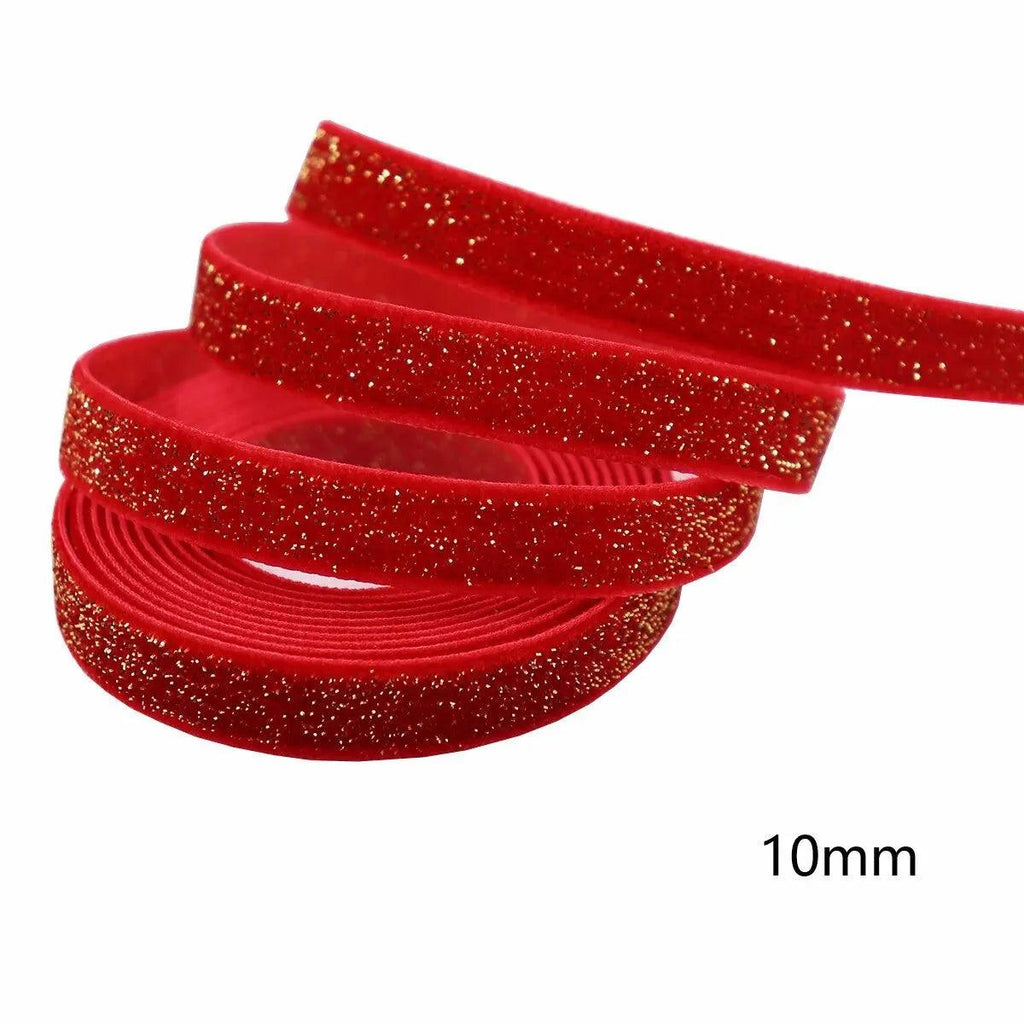 5 Yards Christmas Ribbon Red Brilliant New Year Velvet Ribbons Garland, Gifts, Wrapping, Wreaths, Bows