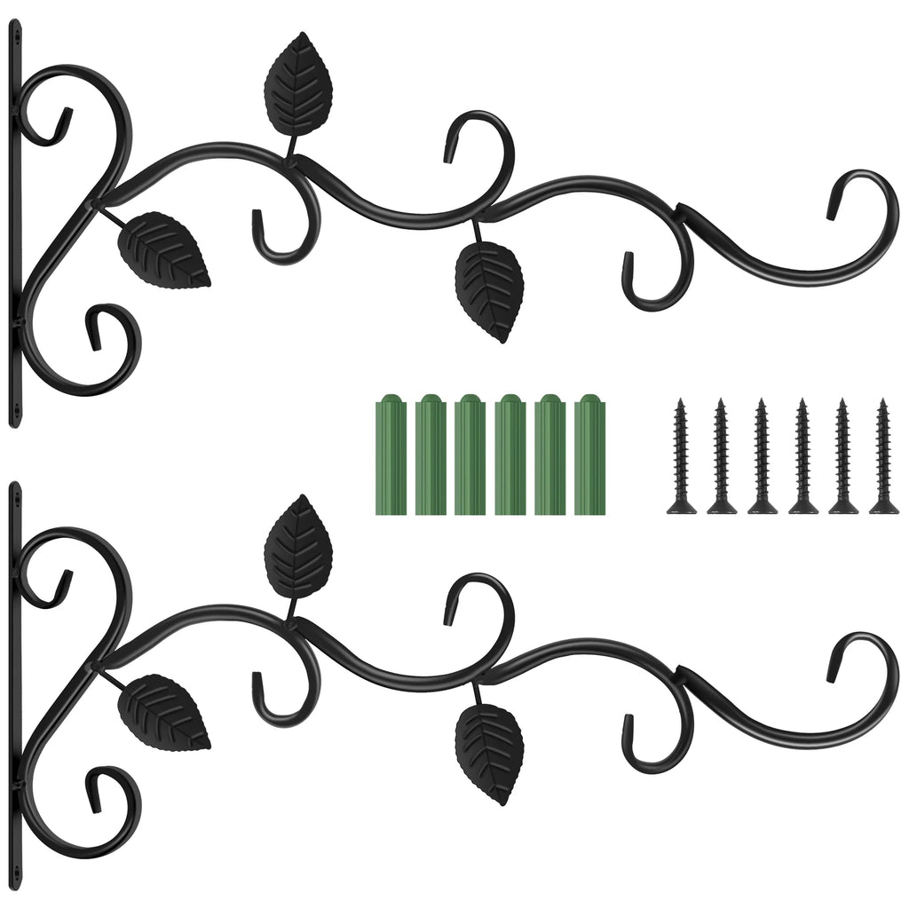 2/4Pcs Iron Hook Bracket Metal Practical Wall Mounted Flower Pot Basket for Garden Outdoor Indoor Hanging Plants Supplies