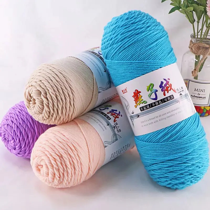 1Pc 200g Milk Cotton yarn for hand knitting Acrylic Crocheting Thread Yarn Crochet Doll sweater bag blanket slipper