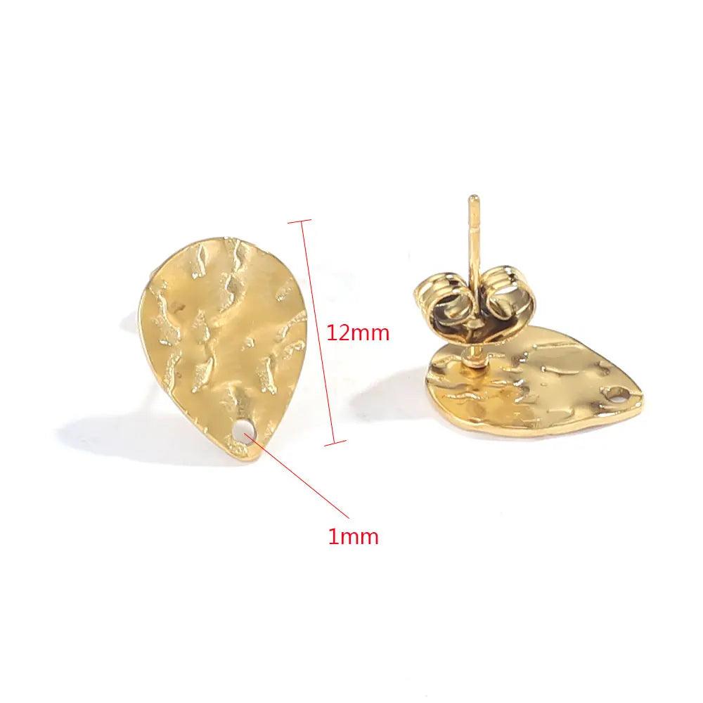 10pcs Stainless Steel Earring Posts with Loop Hole Star Moon Pattern Ear Studs Base for DIY Earring Jewelry Making Supplies