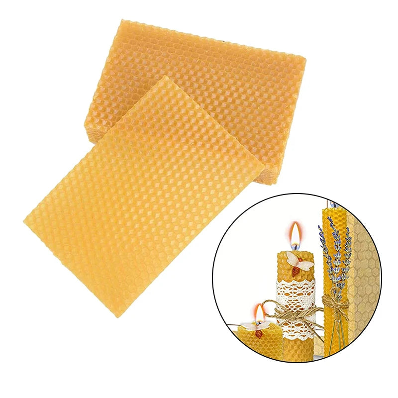 10Pcs Excellent DIY Accessories Yellow Honeycomb Foundation Bee Hive Wax Frames Beekeeping Equipment Sheet