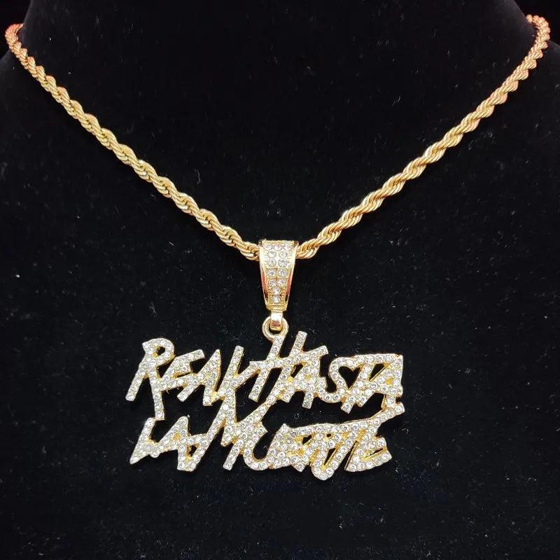 Men Women Hip Hop Letter Pendant Necklace 4mm Tennis chain Iced out Bling Bling Hiphop pendants Necklaces Fashion Charm Jewelry