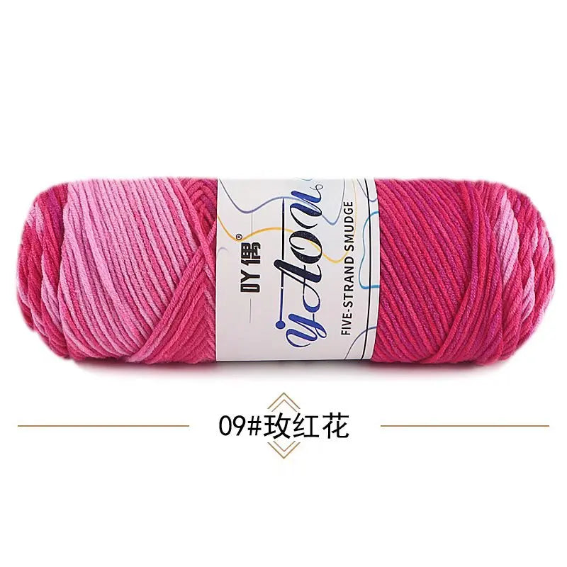 Colorful Milk Cotton Yarn 100g 200m Section Dyed Crochet
