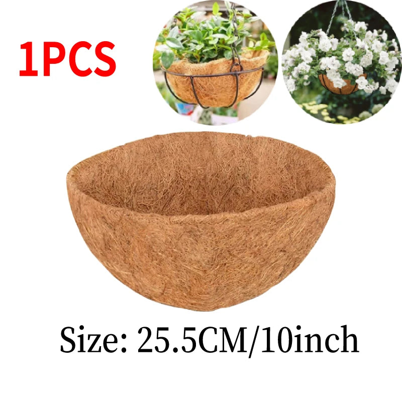 1/2pcs Natural Round Hanging Basket Liner Wall Decoration Coconut Fiber Liner Multifunctional Waterproof Breathable for Garden