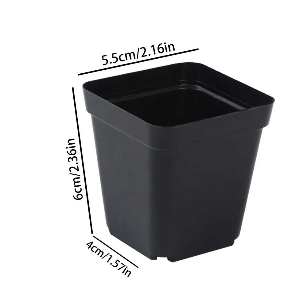 Seedling Pots 50Pcs Square Plant Seeding- Planting Cup Plastic Deep Nursery Tree Pot Flower Plant Container Pot Garden Grow