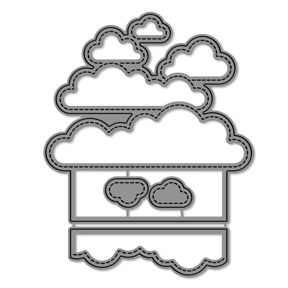 Foldable Box Cloud Rainbow Rectangle Hello Baby Elephant Moon Metal Cutting Dies for Scrapbooking Crafts DIY Card Making L01