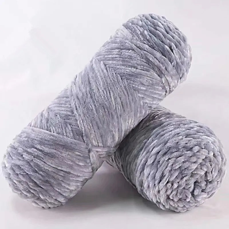 DIY Soft Chenille Yarn for Knitting and Crochet 100g 130M Polyester Velvet Amigurumi Dolphin Baby Plush