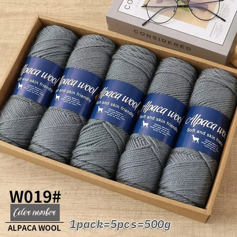 500g Coarse Alpaca Wool Yarn for Hand Woven Sweaters Jackets Scarves and Hats