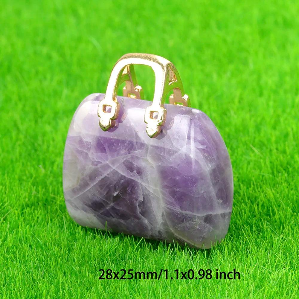 Natural Bag Shaped Stones Healing Crystals Gemstones Perfect Necklace Pendant For Reiki Energy Balancing Meditation