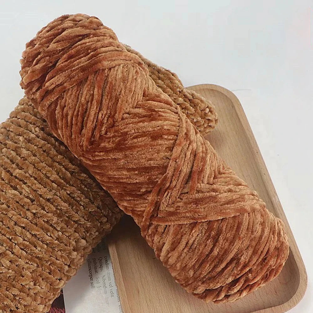 Chenille Soft Velvet Yarn 95g Blended Knitting Wool for Handmade Scarf Coat Baby Blanket and Hat