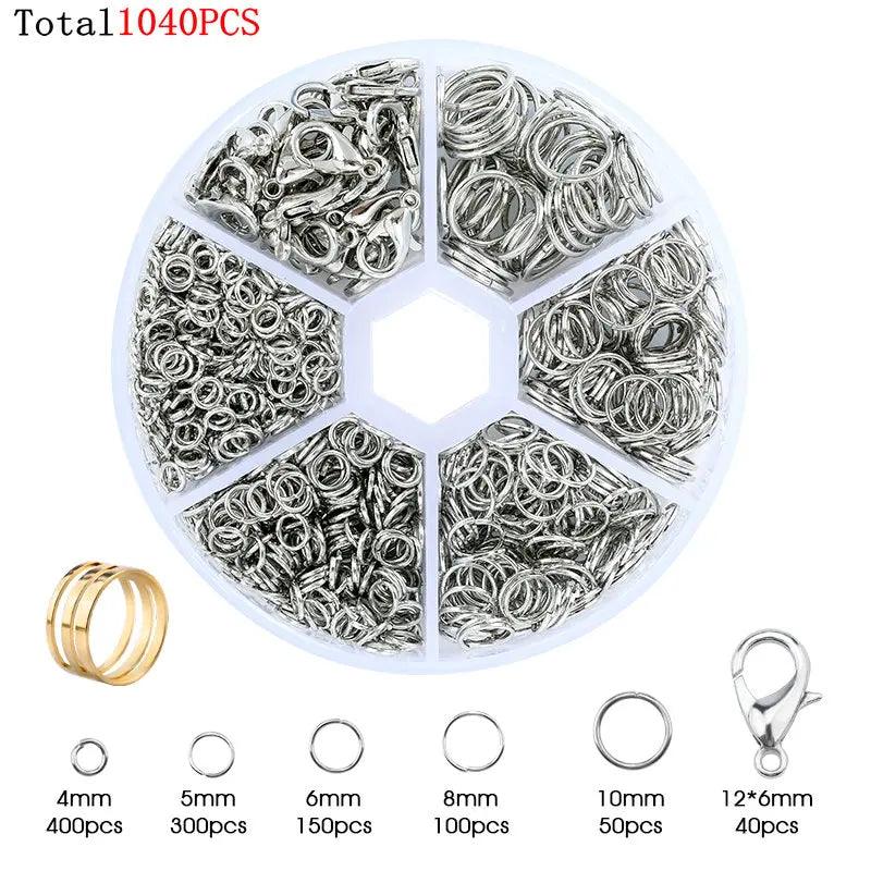 Alloy Accessories Jewelry Findings Set Earring Making Kit Lobster Clasp Open Jump Rings Repair Tools DIY Jewelry Making Supplies