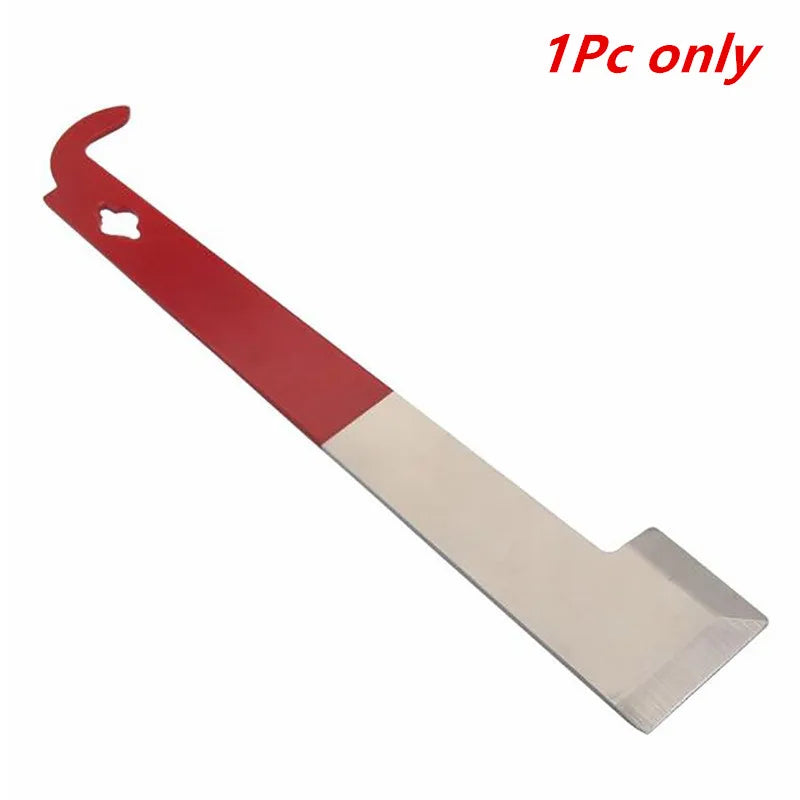 1Pcs Beekeeping Equipment Red 26.5cm Stainless Bee Hive Tool Frame Lifter and Scraper J Shape Hook Beekeeper Tool Scraping Knife