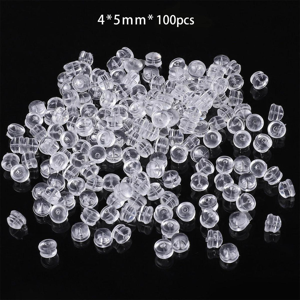 About50-200Pcs Transparent Bullet Five Pointed Star Burger Ear Plug Ear Plug Anti Allergic Plastic Silicone Ear Plug DIY Handmad