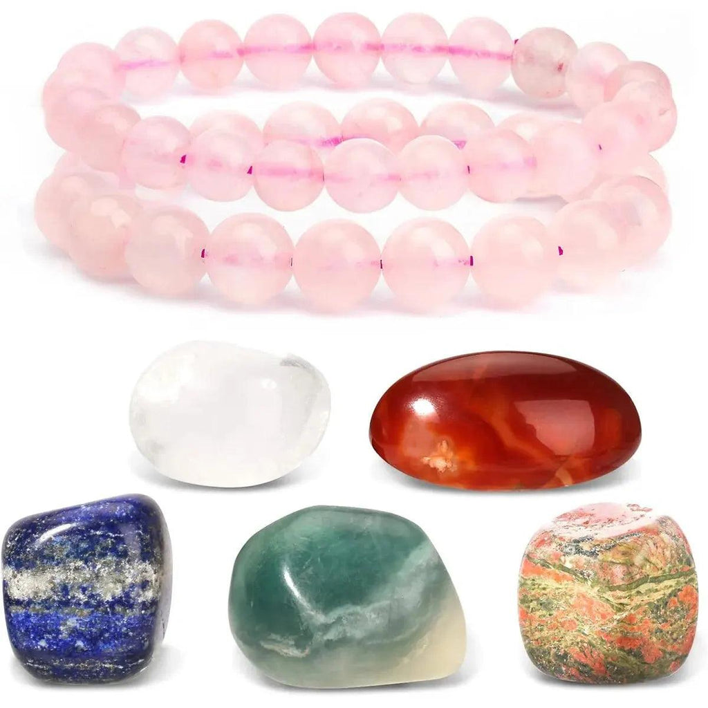 Crystals and Healing Stones Set for Abundance and Prosperity, Spiritual Crystals and Gift for Metaphysical, Witchcraft, Meditati