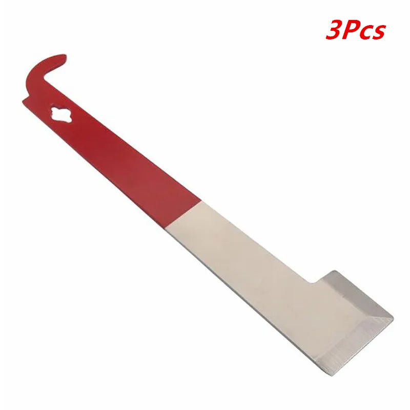 1Pcs Beekeeping Equipment Red 26.5cm Stainless Bee Hive Tool Frame Lifter and Scraper J Shape Hook Beekeeper Tool Scraping Knife