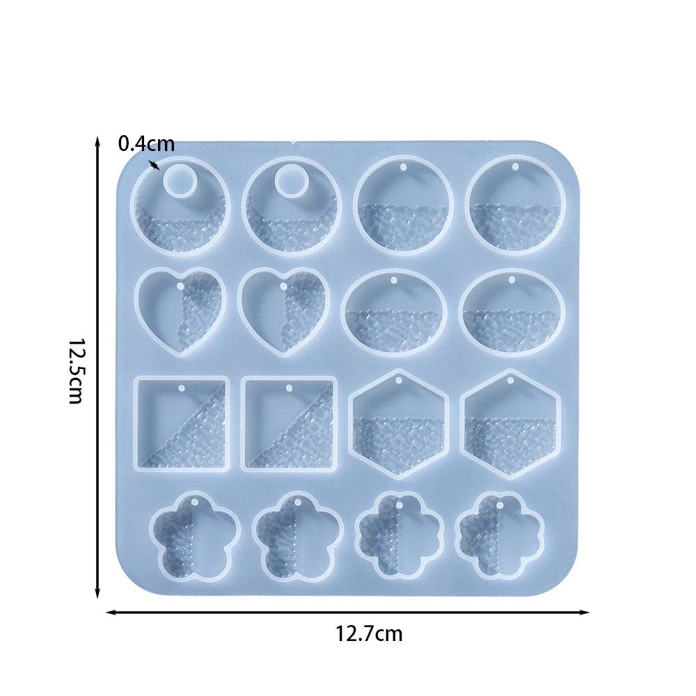 Earring Pendant Epoxy Silicone Mold Geometry Round Triangle Necklace Key Chain Pendant Resin Mold Jewelry Making Accessories