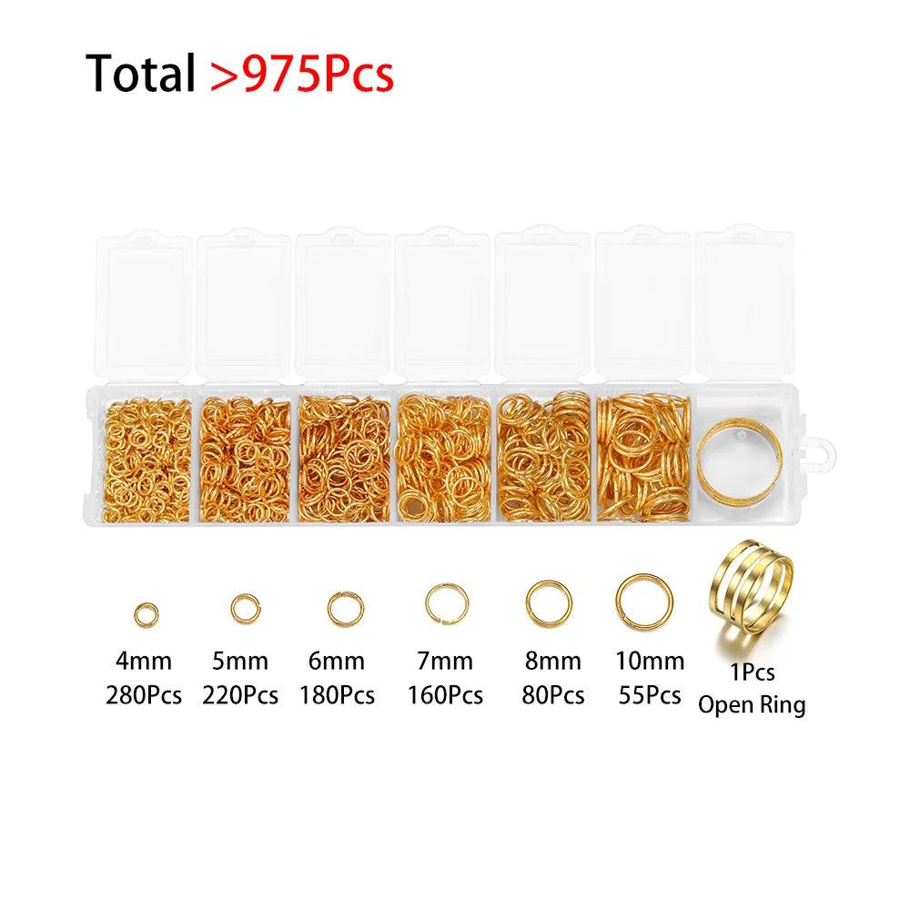 1Box Jewelry Making Kits Lobster Clasp Open Jump Rings End Crimps Beads Box Sets Handmade Bracelet Necklace Findings Supplies