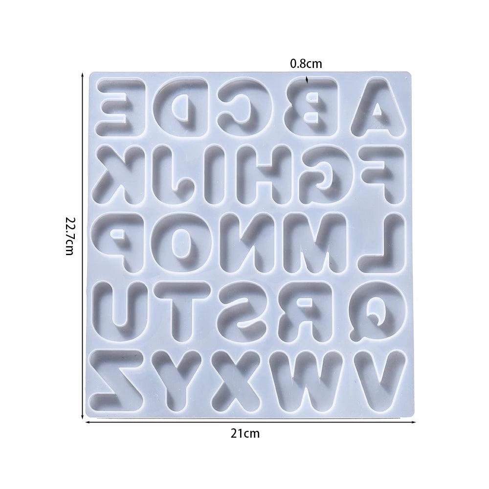 English Alphabet A-Z Epoxy Resin Silicone Mold Letter Number Keychain Earring Pendant DIY Crafts Casting Tool Resin Mould