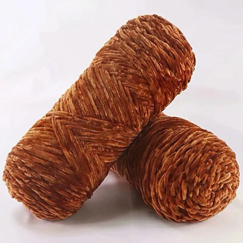 DIY Soft Chenille Yarn for Knitting and Crochet 100g 130M Polyester Velvet Amigurumi Dolphin Baby Plush
