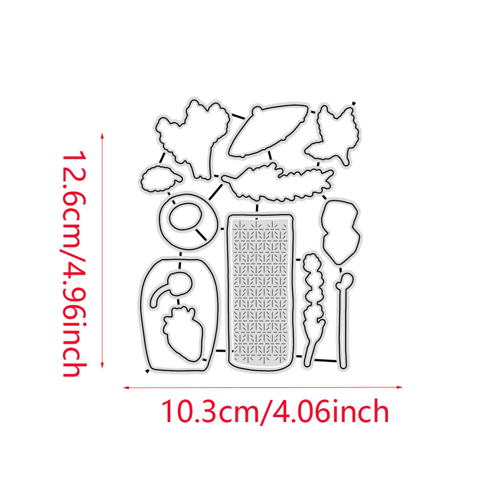 Easter Party Decorations Metal Cutting Dies and Stamps for Scrapbooking Craft Stencil Embossing Supplies Clear Stamps