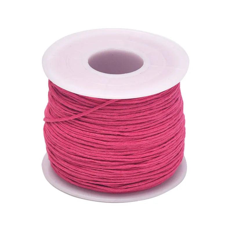 24-70m 1mm Waxed Cotton Cord For Beading Craft DIY Bracelet Necklace Braided String Thread Jewelry Findings Making HK042