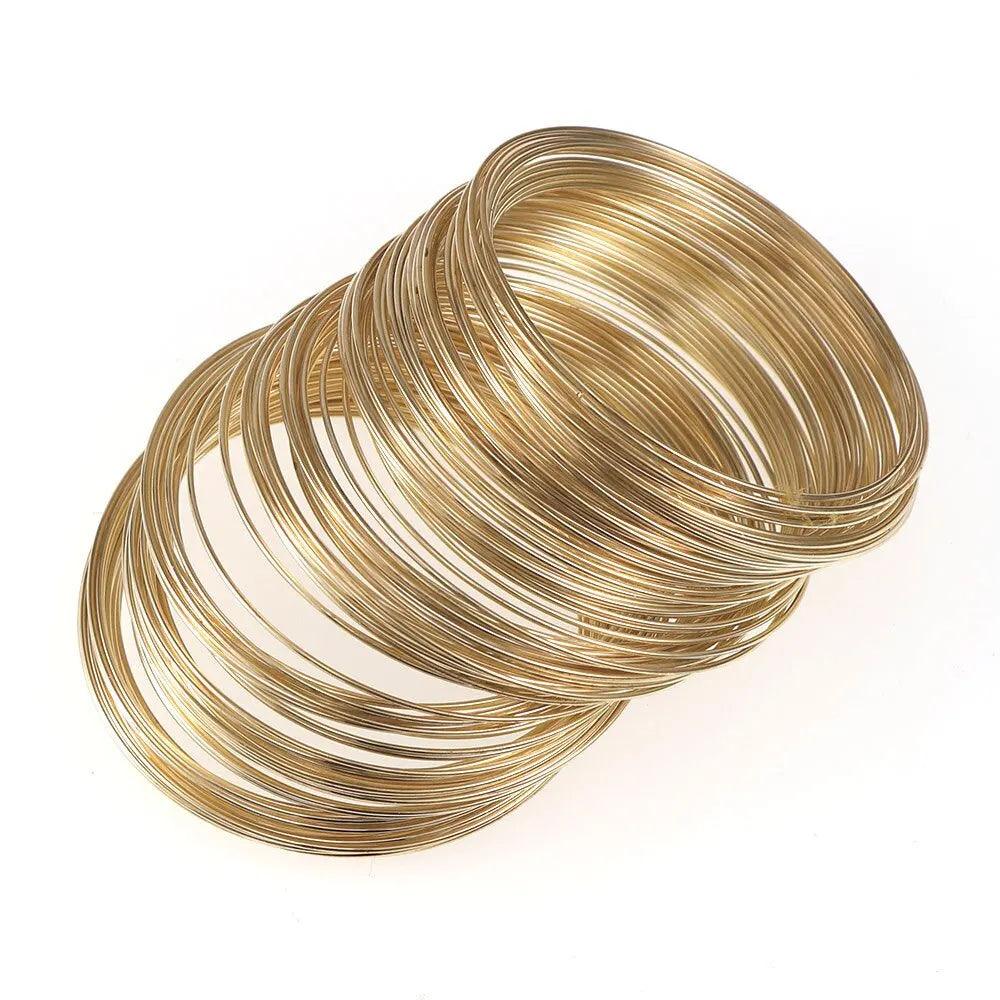 100pcs Loops Jewelry Wire Memory Beading Wire Cuff Bangle Bracelet For Jewelry Making Bracelet Necklace DIY Crafts Making