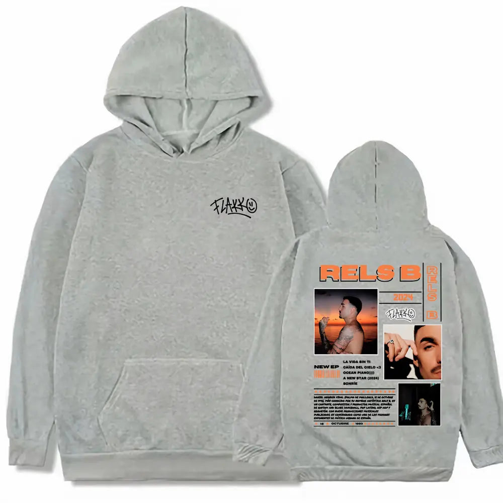 Rels B Skinny Flakk 2025 Tour Merch Hoodie Men Women Tops  High Quality Fashion Male Hip Hop Casual Oversized Hooded Sweatshirt