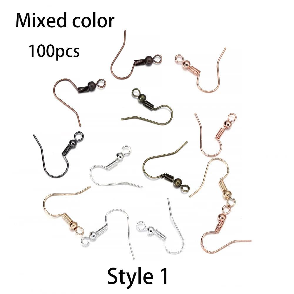 20-100pcs French Earrings Clasps Hooks Fittings DIY Jewelry Making Iron Hook Earwire Earring Findings Supplies