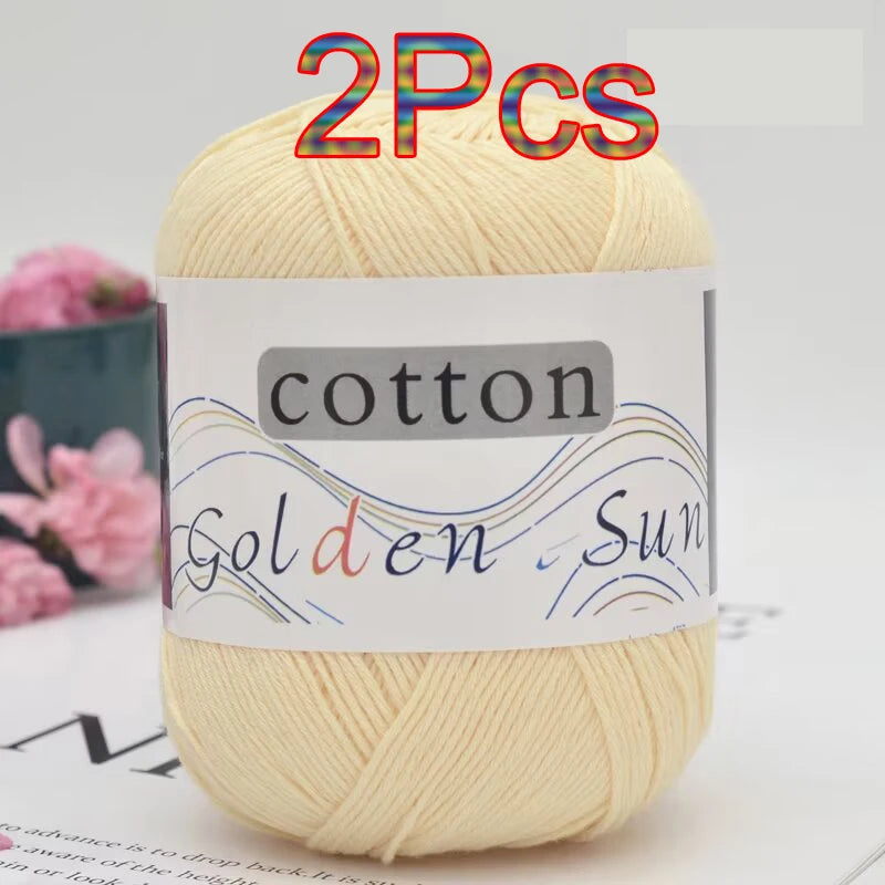 100% Cotton Yarn for Hand Knitting Soft Crochet Yarn Pack of 2 for Sweaters Blankets Hats Amigurumi Dolls and Bags