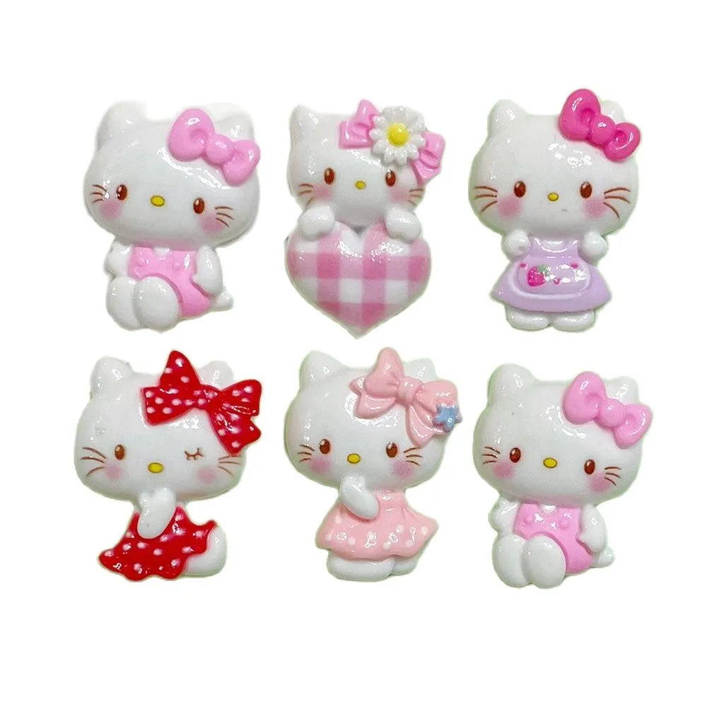 10Pcs New Cute Mini Little Cartoon Cat Flat Back Home Decor Parts Embellishments For Hair Bows Accessories Free Shipping