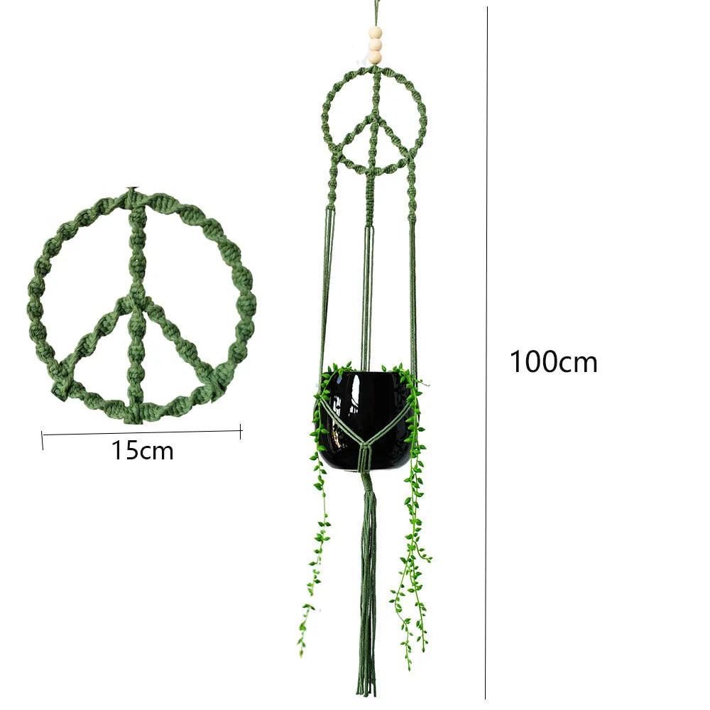 Hot sale handmade boho style macrame  plant pot holder indoor window flower pot hanger