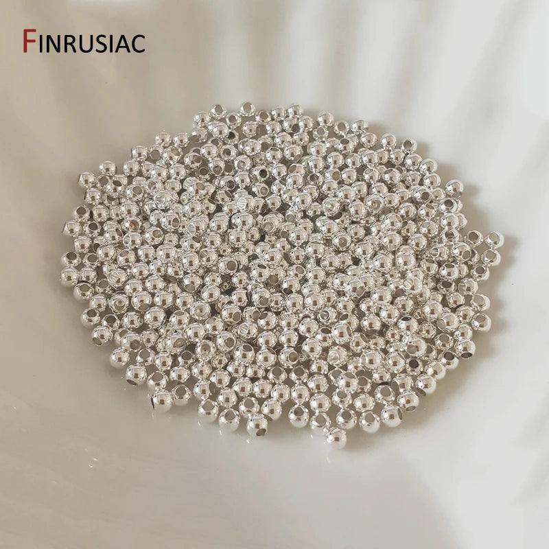 14k/18k real gold plated Round 2/2.5/3/4/5/6mm Spacer Beads For Jewelry making Beads Accessories Findings Wholesale